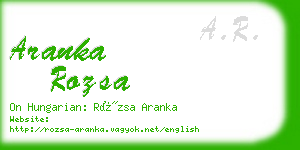 aranka rozsa business card